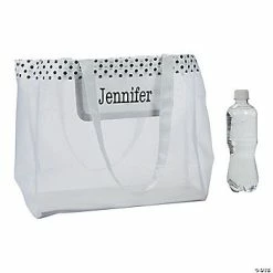 Cheap 👍 Personalized Large White Mesh Tote Bag ✨