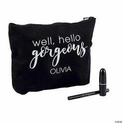 Budget 🌟 Personalized Black Hello Gorgeous Makeup Bag 😉