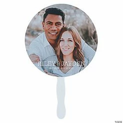 Best Pirce 🧨 Custom Photo Classic Round Hand Fans - 12 Pc. 👏