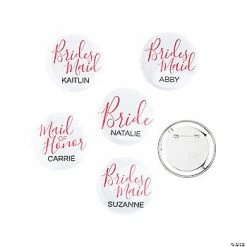 Hot Sale 🎁 Personalized Bridal Party Buttons - 6 Pc. ⭐