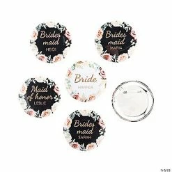 Deals ⭐ Personalized Floral Bridal Party Buttons - 6 Pc. ⭐
