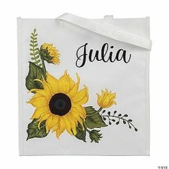 Best deal 🤩 18" x 20" Medium Personalized Sunflower Tote Bag 🔔