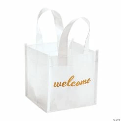 Cheap 🔥 5 1/2" x 5 1/2" x 6" Mini Premium Welcome Wedding Nonwoven Tote Bags - 12 Pc. 👏