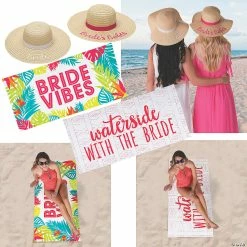 Promo ✨ Bachelorette Beach Towels and Sun Hats Kit - 12 Pc. 🤩