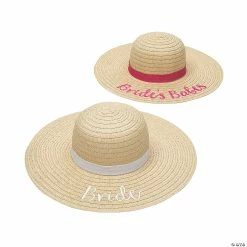 Budget 😉 Bridal Party Sun Hats - 6 Pc. ⌛