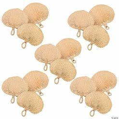 Discount ✔️ Bulk Natural Raffia Hand Fans - 60 Pc. 😀