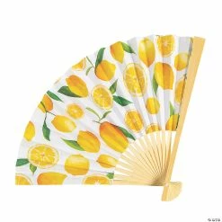 Hot Sale 😍 Lemon Printed Folding Hand Fans - 12 Pc. 🤩
