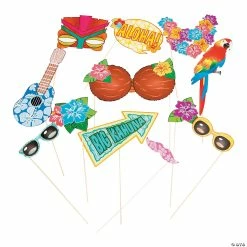 Best Pirce 😀 Luau Photo Stick Props- 12 Pc. ✔️