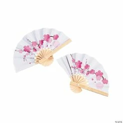 Flash Sale 😀 Mini Cherry Blossom Folding Favor Hand Fans - 12 Pc. 🔥