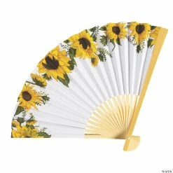 Wedding Apparel & Accessories Shop 15 Discount ๐คฉ Sunflower Printed Folding Hand Fans - 12 Pc. ๐