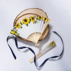 Wedding Apparel & Accessories Shop -Wedding Apparel & Accessories Shop sunflower printed folding hand fans 12 pc 13941066 a01